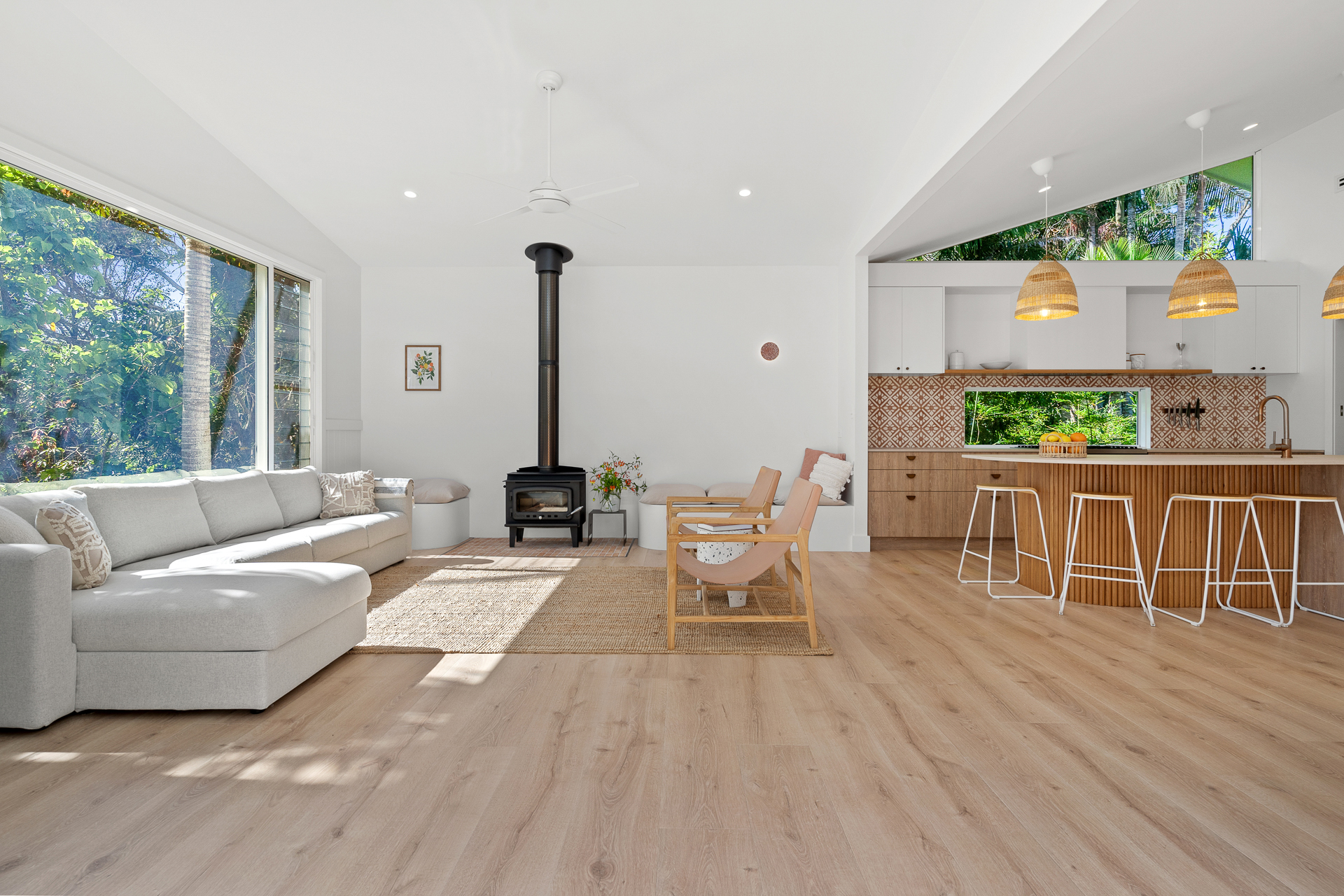 Completed Muskens home living room and kitchen